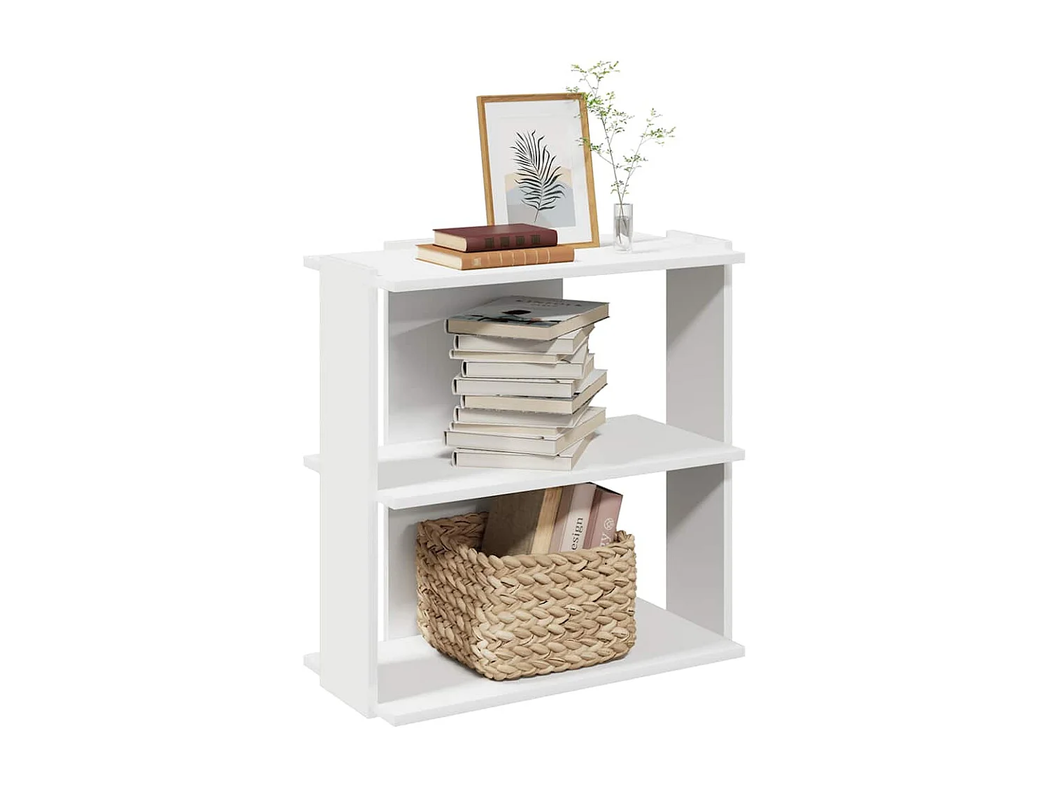 Bibliothèque à 3 niveaux blanc 60x30x60 cm bois d'ingénierie