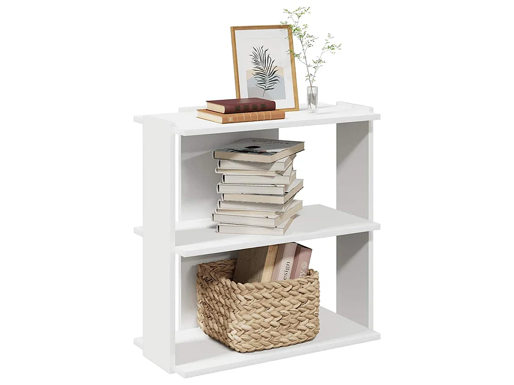Librería 3 niveles madera ingeniería blanco 60x30x60 cm