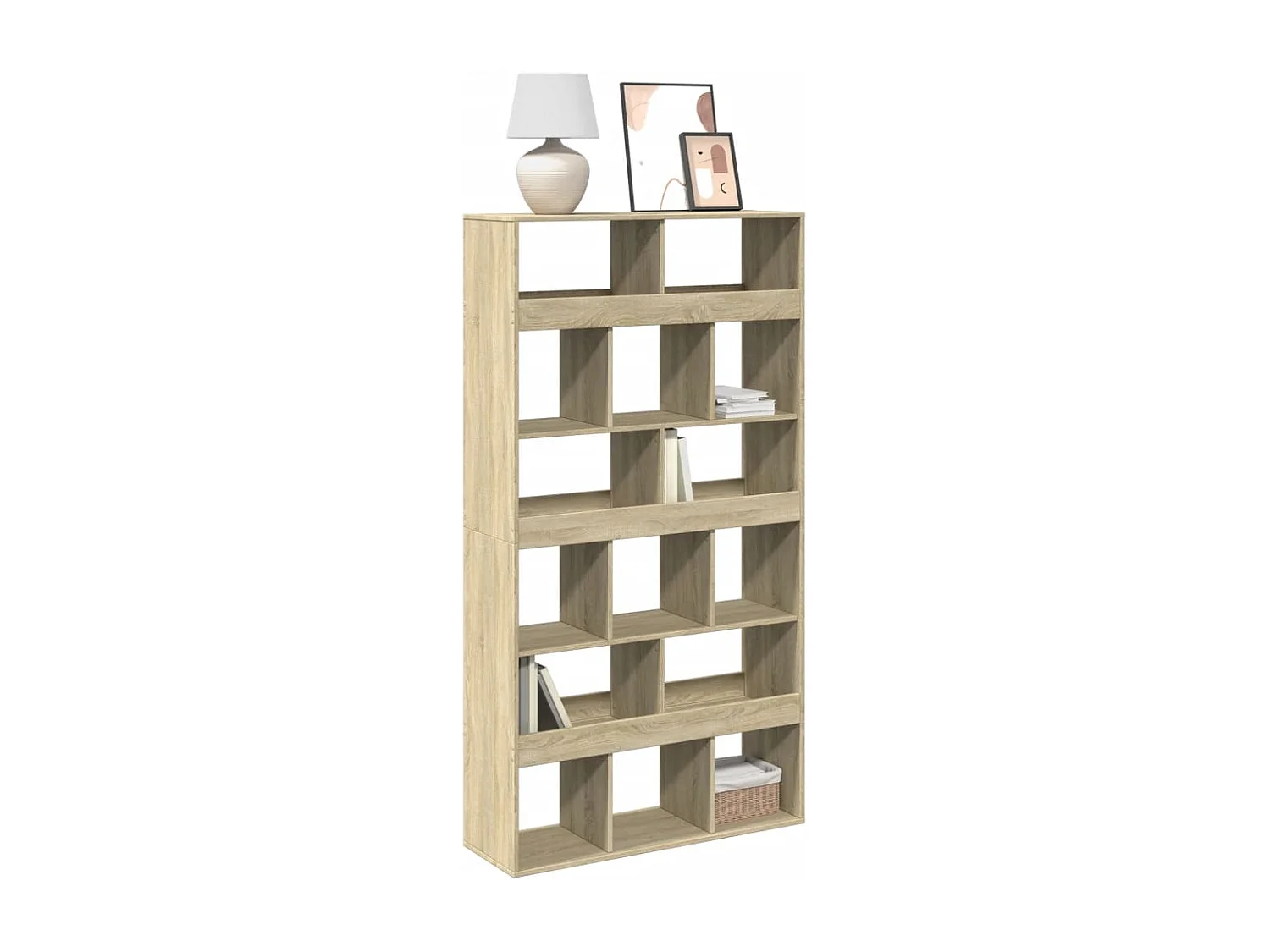 Boekenkast 100x33x187,5 cm bewerkt hout sonoma eikenkleurig