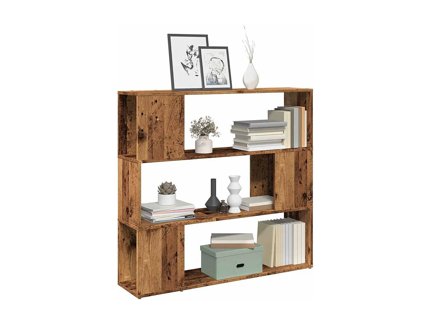 Bibliothèque/Séparateur de pièce vieux bois 100x24x94 cm
