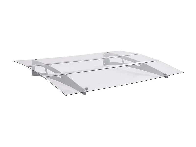 Türvordach Silbern und Transparent 150x90 cm PET