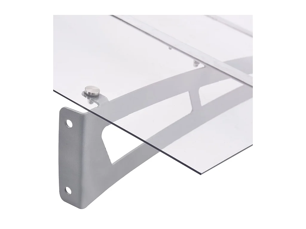 Marquesina para puerta PC plata y transparente 150x90 cm PET