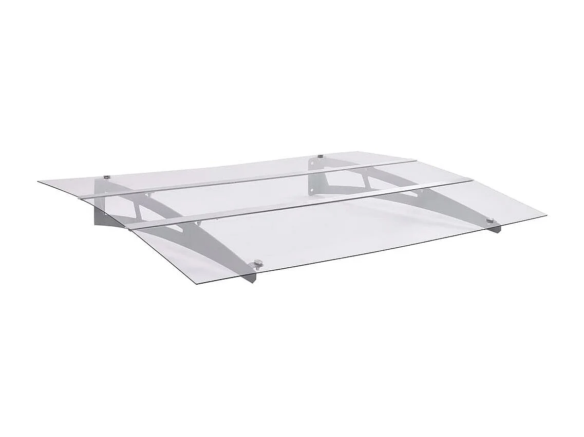 Toldo de Porta 150x90 cm em PET Prateado e Transparente para Proteção Climática