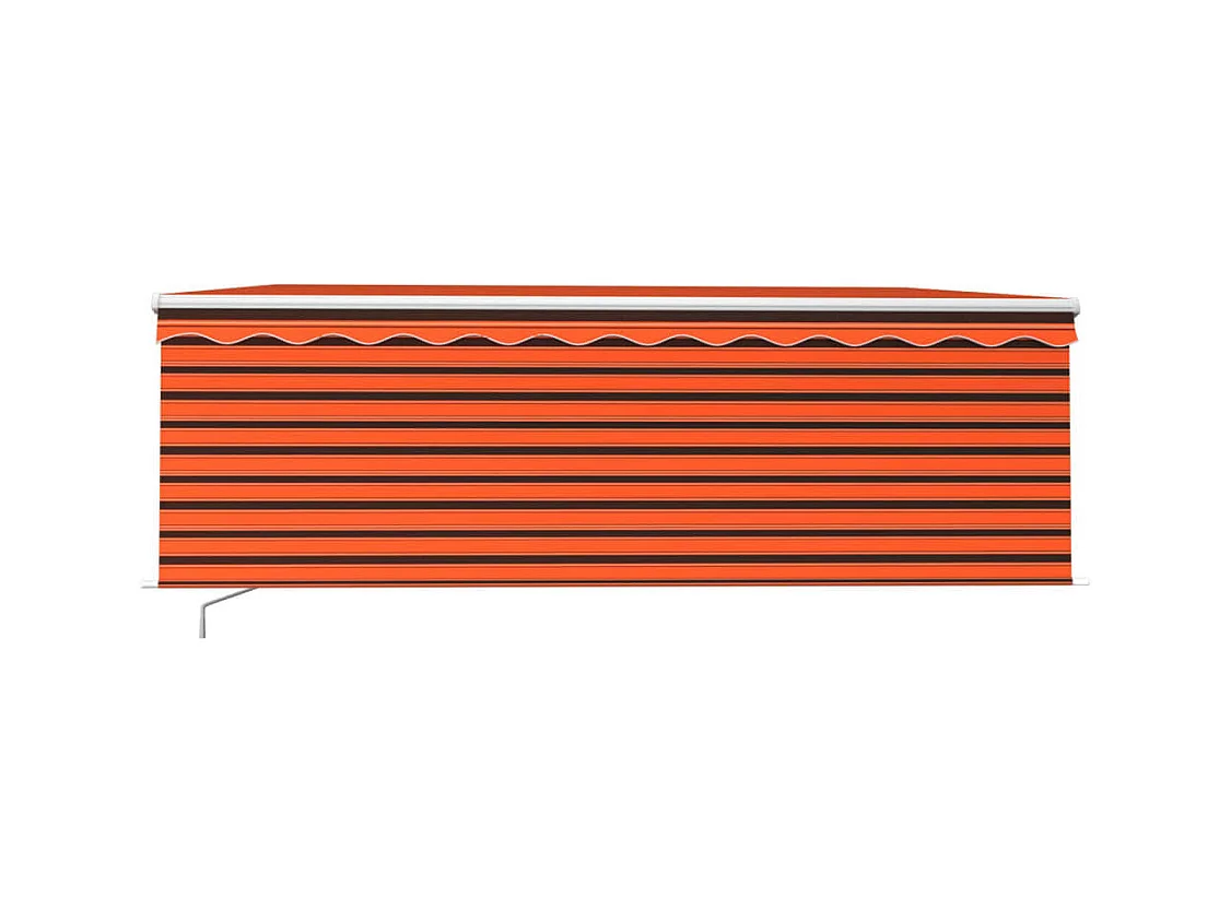 Markise Manuell Einziehbar mit Rollo  LED 45x3 m Orange Braun