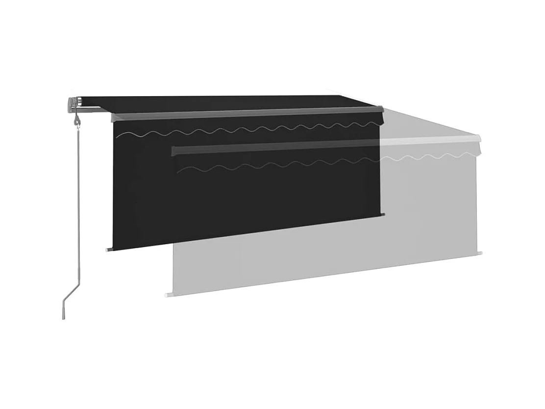 Markise Automatisch Einziehbar mit Volant 35x25 m Anthrazit