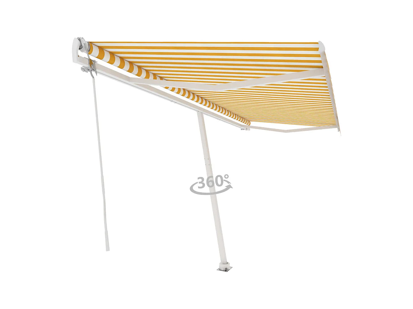 Standmarkise Automatisch 500x350 cm Gelb  Weiß