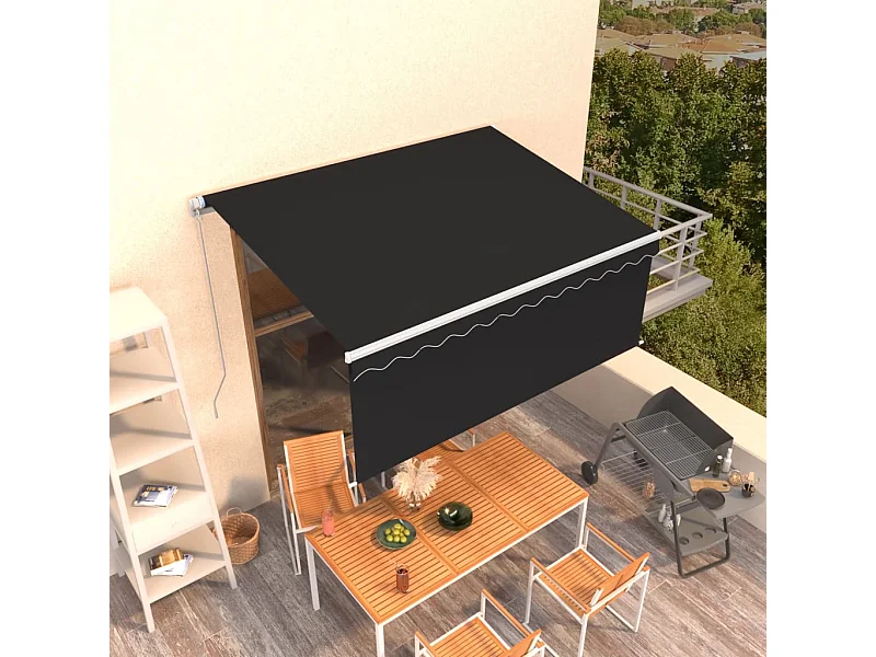 Auvent rétractable manuel avec store 35x25 m Anthracite