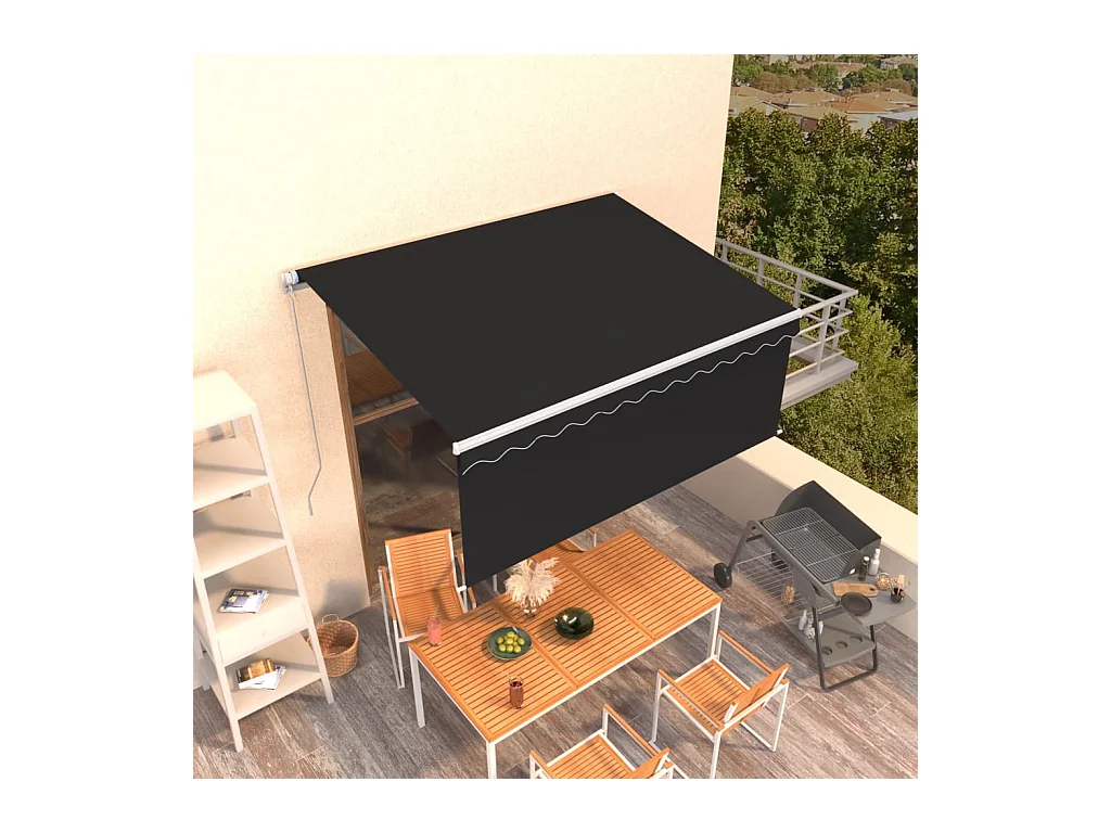 Auvent rétractable manuel avec store 35x25 m Anthracite