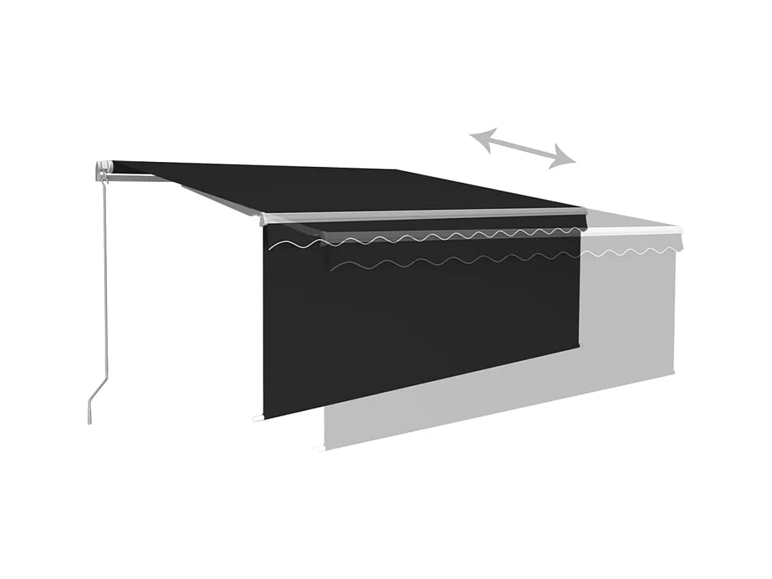 Auvent rétractable manuel avec store 35x25 m Anthracite