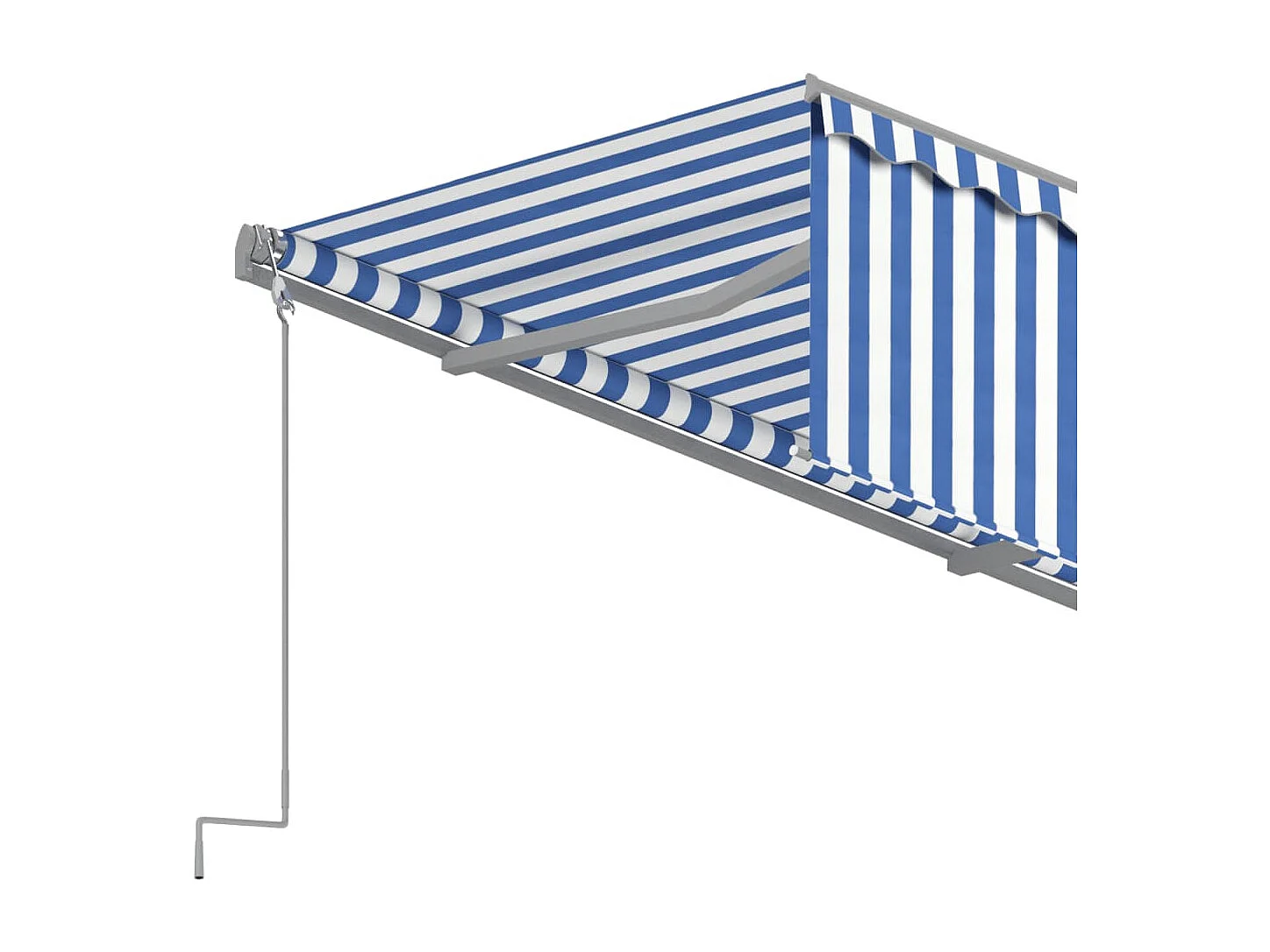 Toldo Retrátil Automático Azul e Branco 3,5x2,5m para Espaços Externos