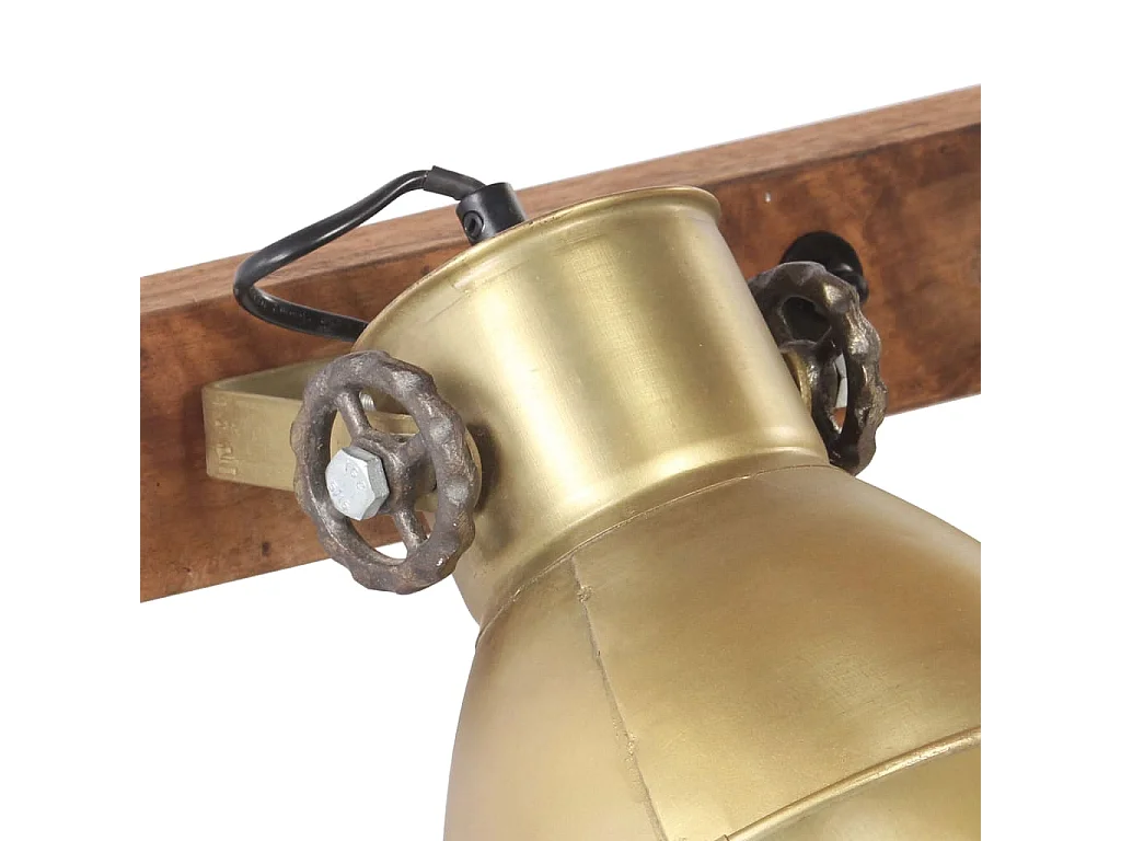 Candeeiro de Parede Industrial de Bronze com 3 Abajures - 65x25 cm E27