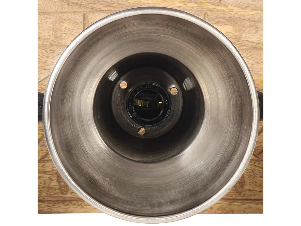 Lampe murale industrielle Argenté 70x23 cm E27 Bois de manguier