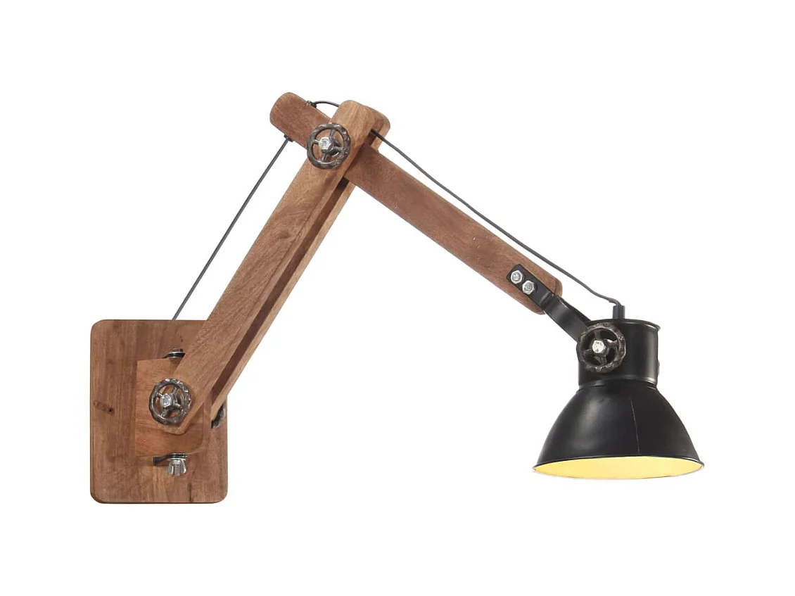 Lámpara de pared redonda estilo industrial negra E27