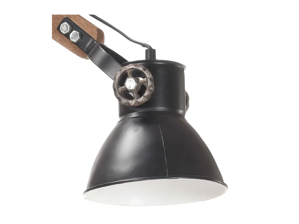 Lámpara de pared redonda estilo industrial negra E27