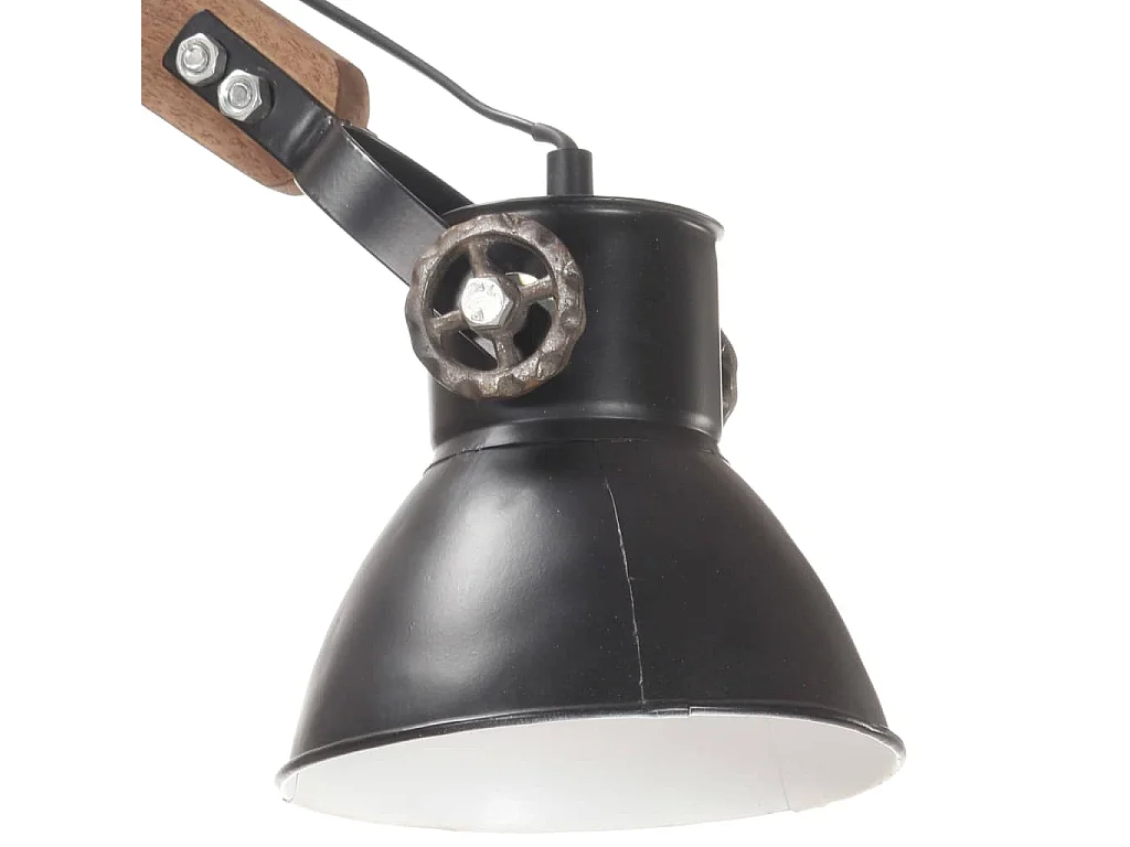 Lámpara de pared redonda estilo industrial negra E27