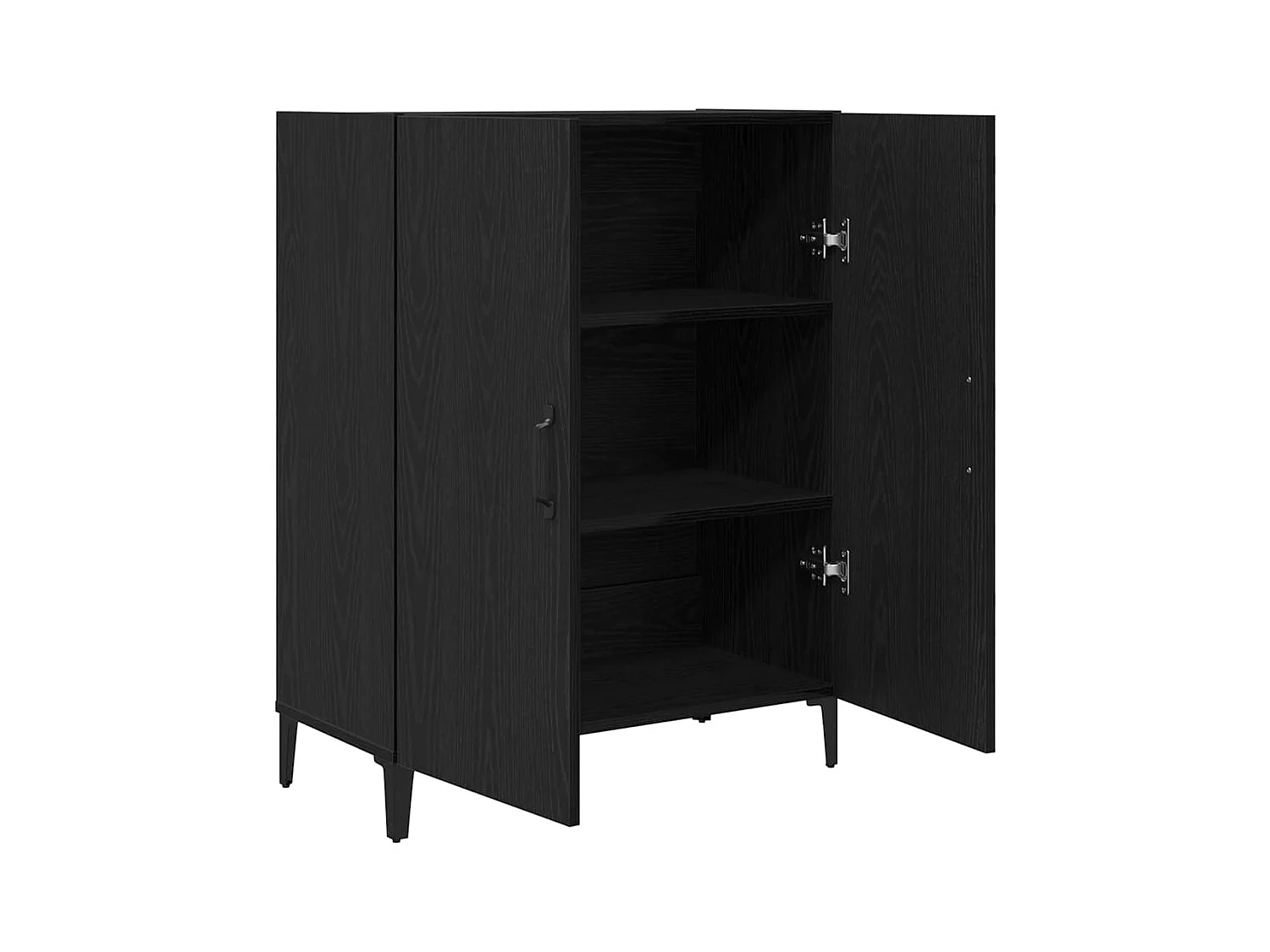 Buffet chêne noir 69,5x34x90 cm bois d'ingénierie