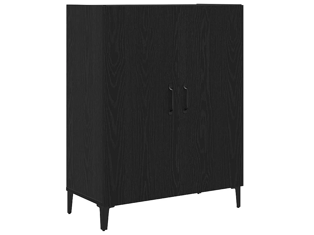 Buffet chêne noir 69,5x34x90 cm bois d'ingénierie