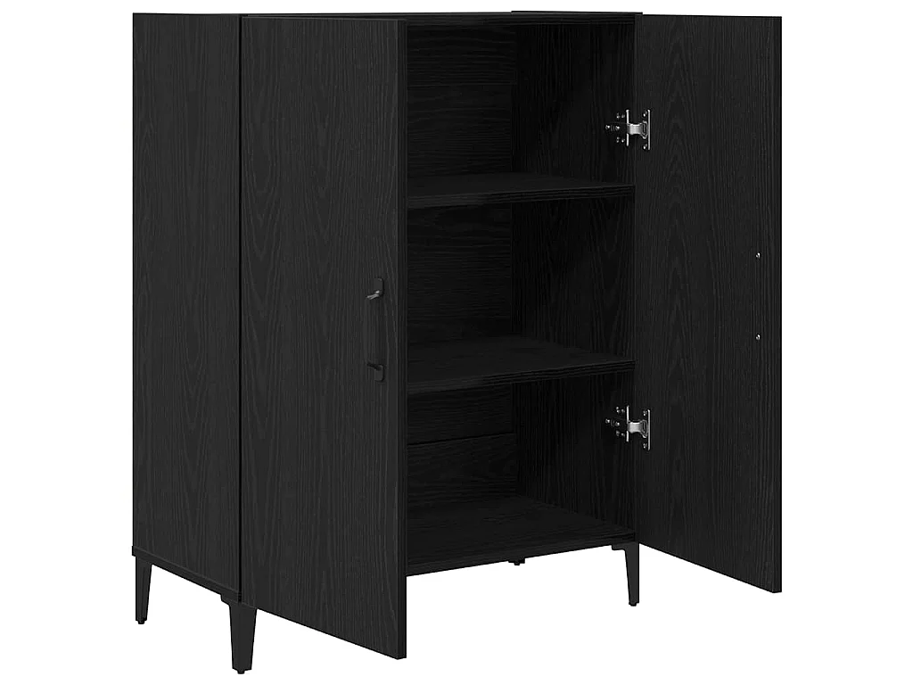 Buffet chêne noir 69,5x34x90 cm bois d'ingénierie