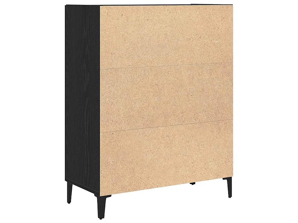 Buffet chêne noir 69,5x34x90 cm bois d'ingénierie