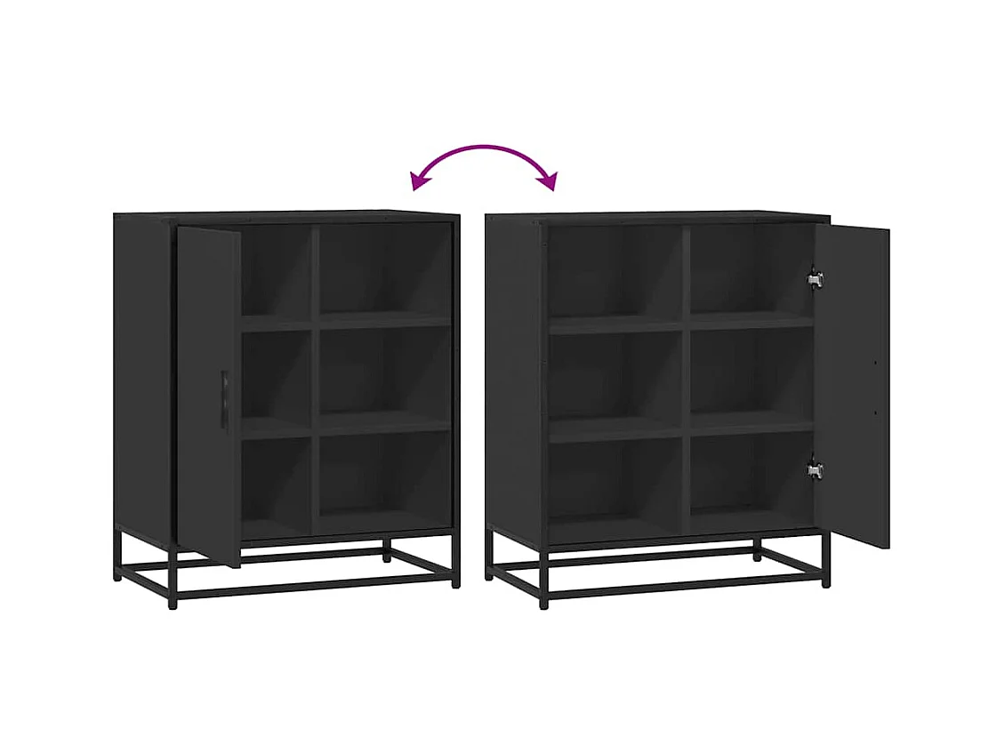 Dressoir 62x35x76 cm bewerkt hout zwart