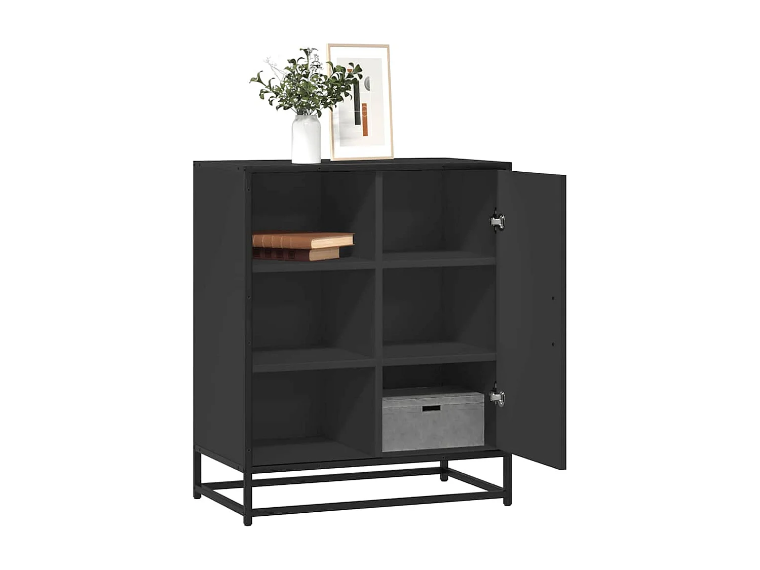 Sideboard Schwarz 62x35x76 cm Holzwerkstoff