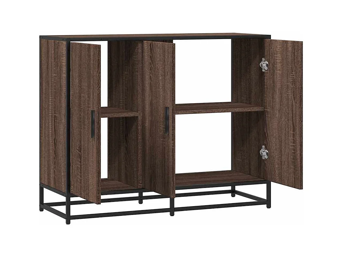 Buffet chêne marron 94x35x76 cm bois d'ingénierie