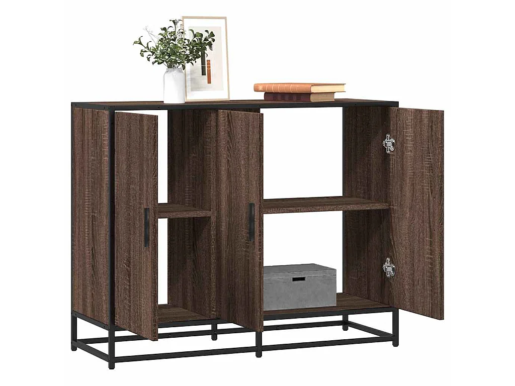 Buffet chêne marron 94x35x76 cm bois d'ingénierie