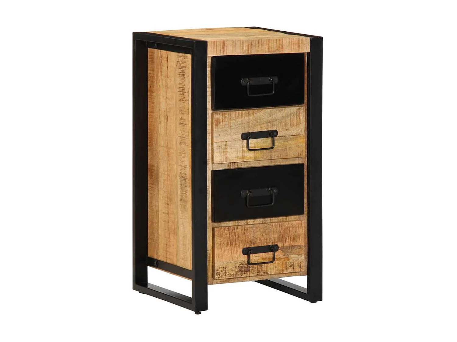 Armoire à tiroir 40x40x75 cm bois de manguier massif brut