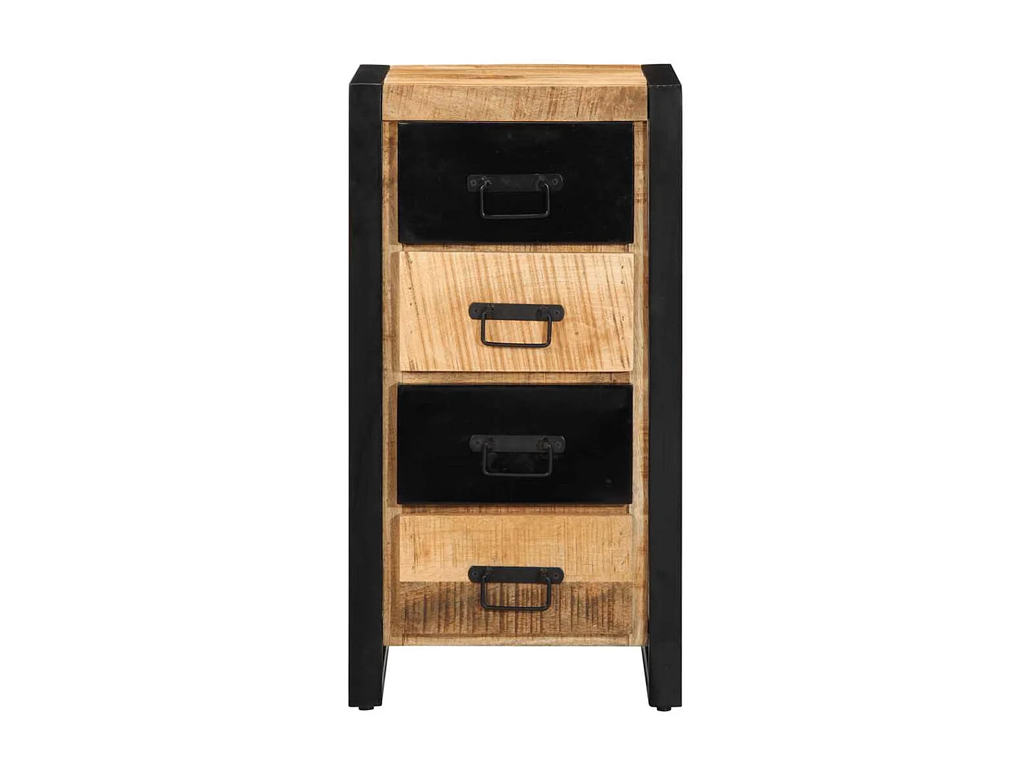 Armoire à tiroir 40x40x75 cm bois de manguier massif brut