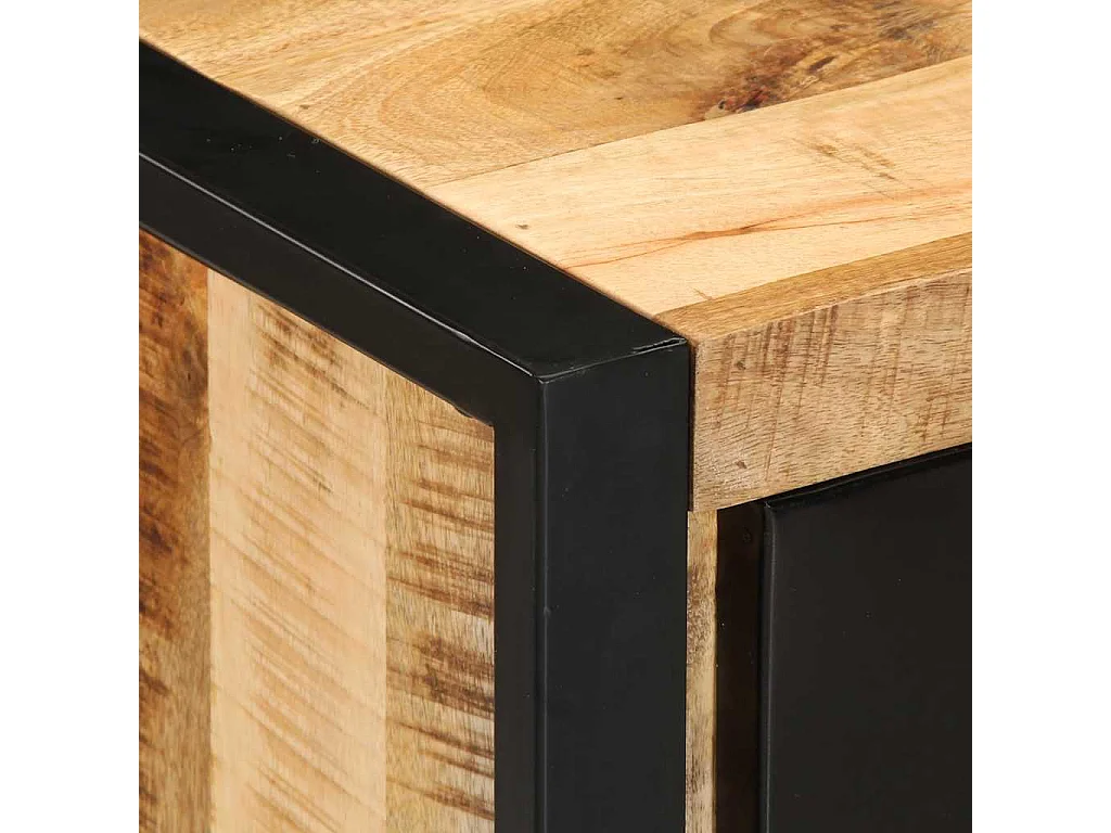 Armoire à tiroir 40x40x75 cm bois de manguier massif brut