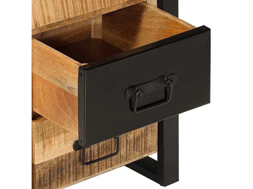 Armoire à tiroir 40x40x75 cm bois de manguier massif brut