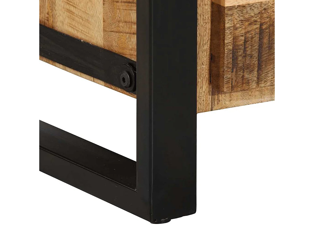 Armoire à tiroir 40x40x75 cm bois de manguier massif brut