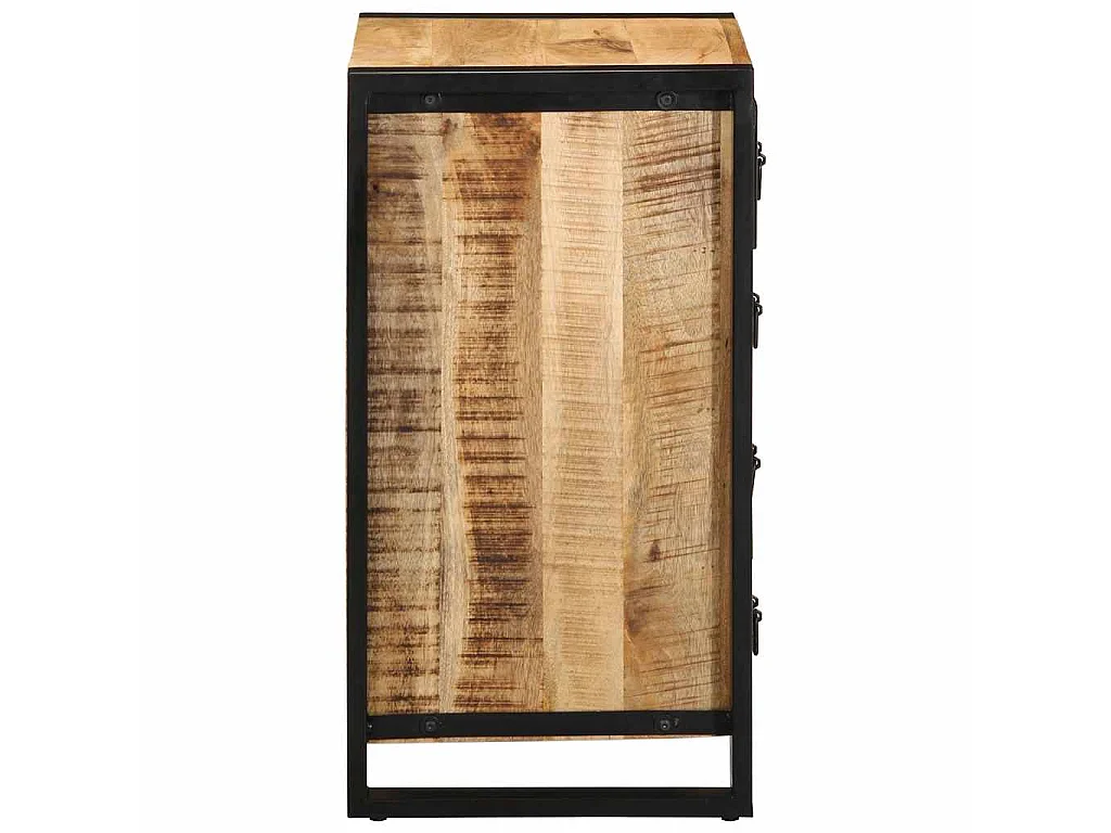 Armoire à tiroir 40x40x90 cm bois de manguier massif brut