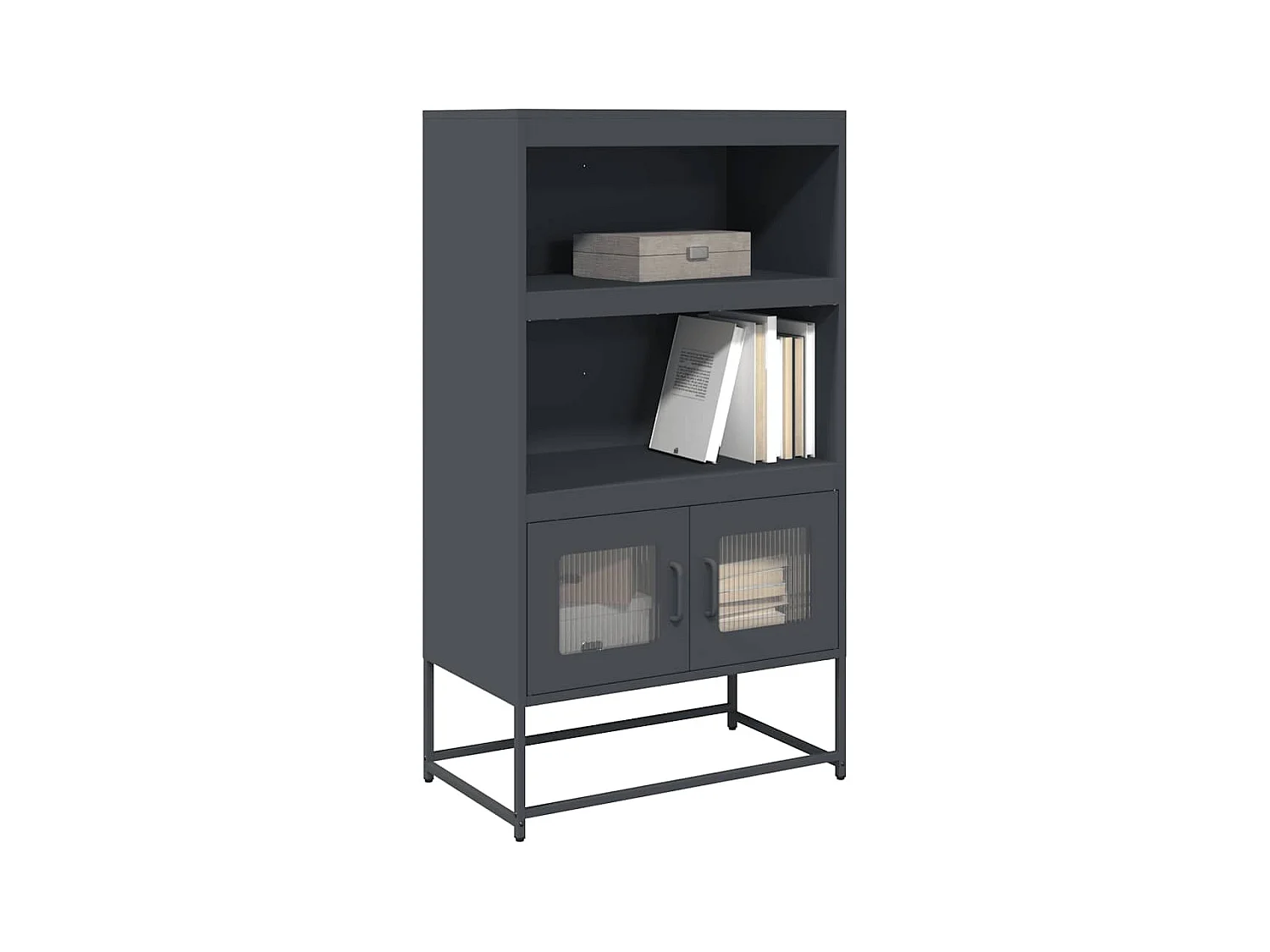 Buffet haut anthracite 68x39x123 cm acier