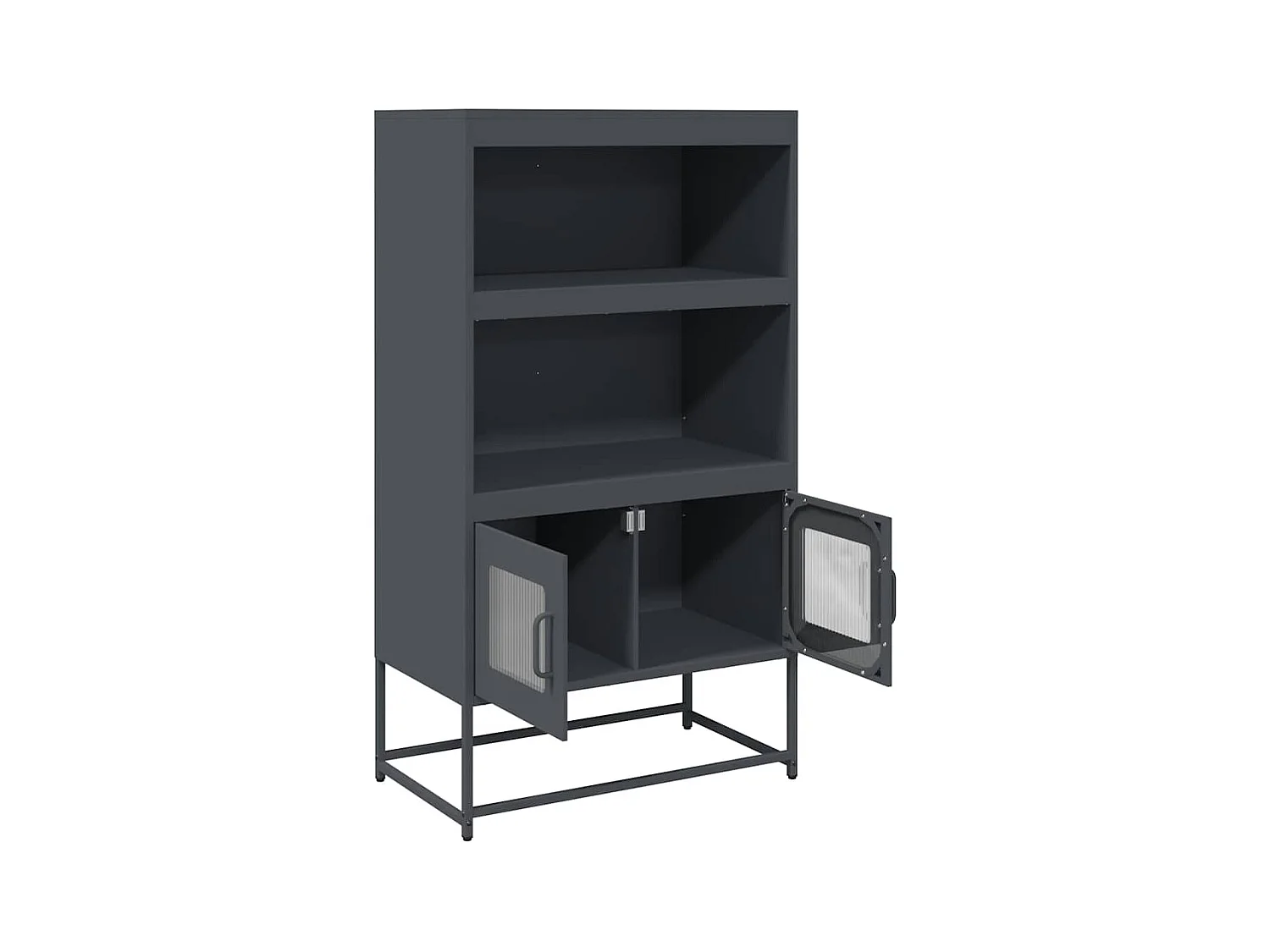 Buffet haut anthracite 68x39x123 cm acier
