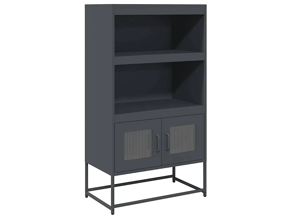 Buffet haut anthracite 68x39x123 cm acier