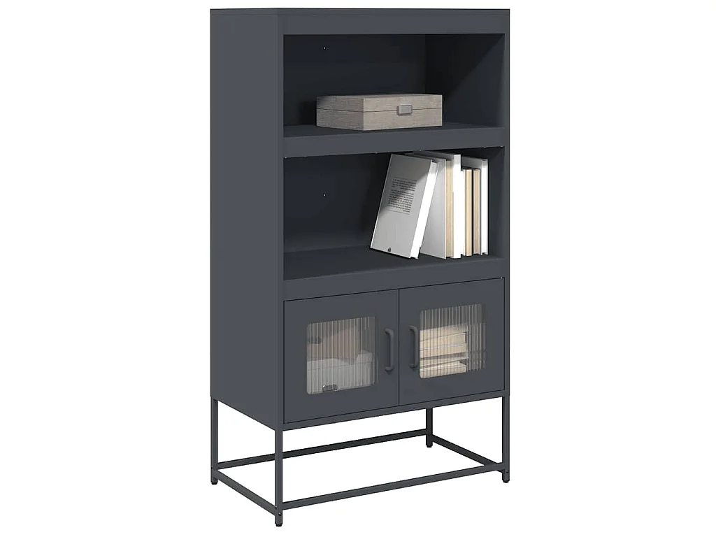 Buffet haut anthracite 68x39x123 cm acier