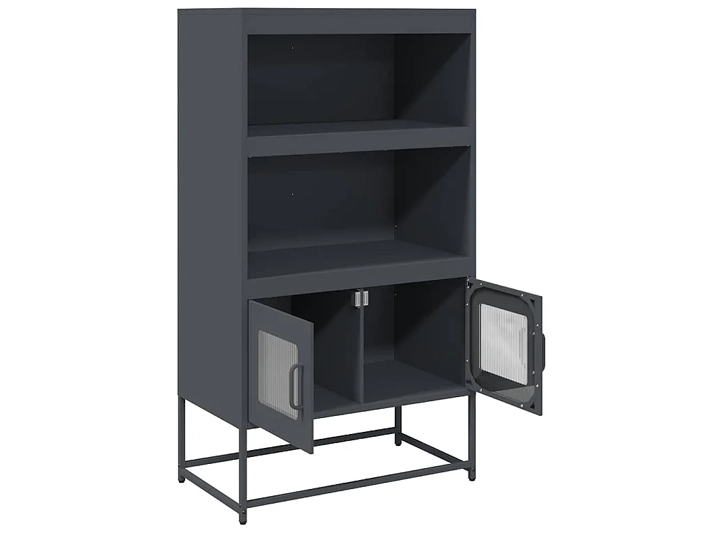 Buffet haut anthracite 68x39x123 cm acier