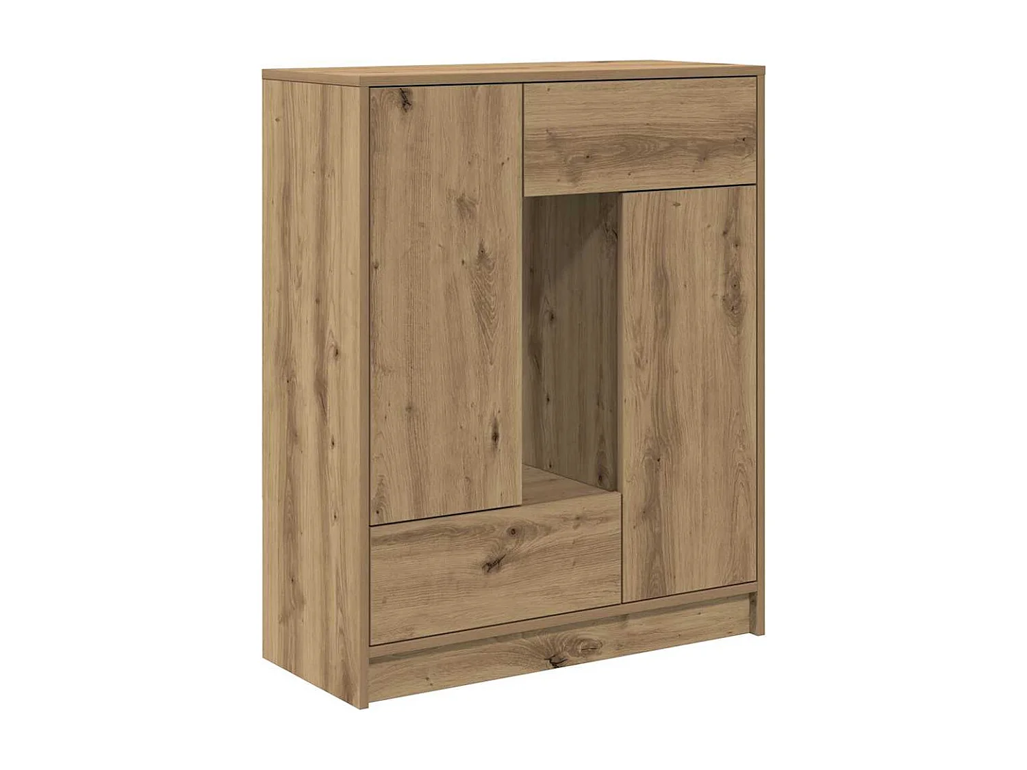 Buffet avec tiroirs et portes chêne artisanal 73x31x90 cm