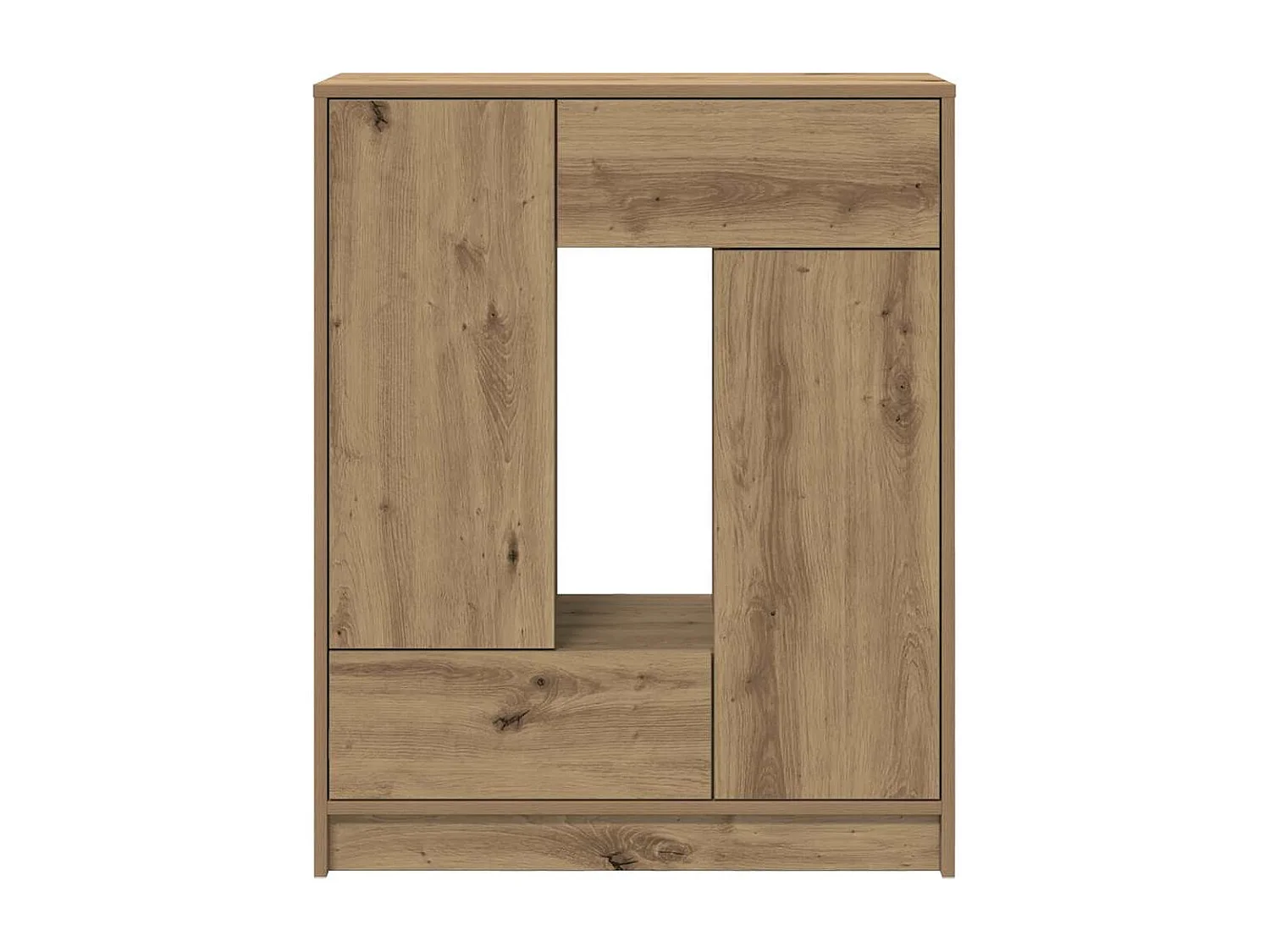 Buffet avec tiroirs et portes chêne artisanal 73x31x90 cm