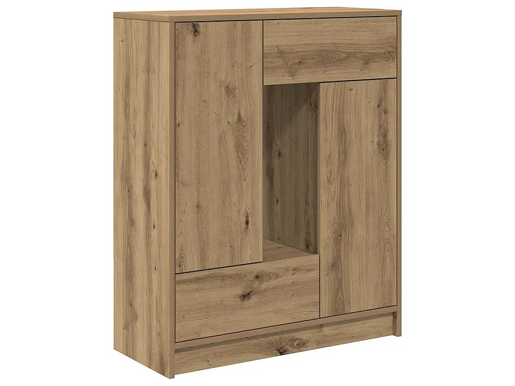 Sideboard mit Schubladen und Türen Artisan-Eiche 73x31x90 cm