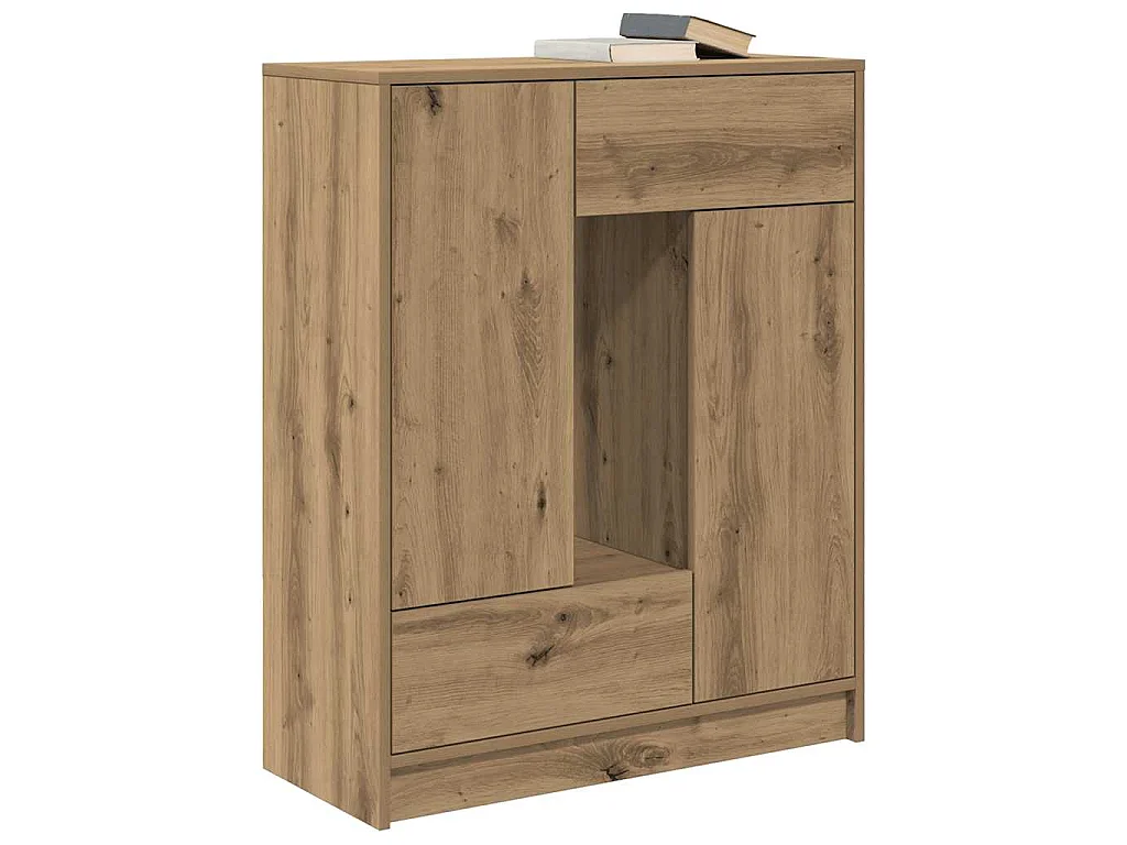 Sideboard mit Schubladen und Türen Artisan-Eiche 73x31x90 cm