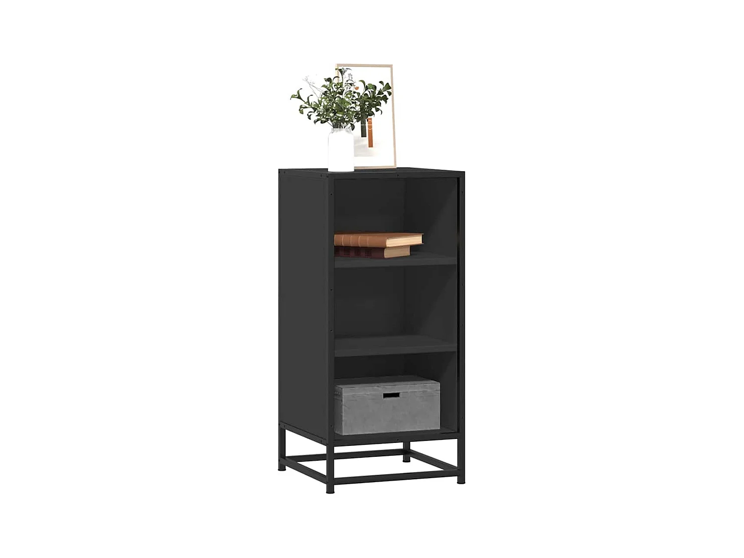 Sideboard Schwarz 35,5x35x76 cm Holzwerkstoff und Metall