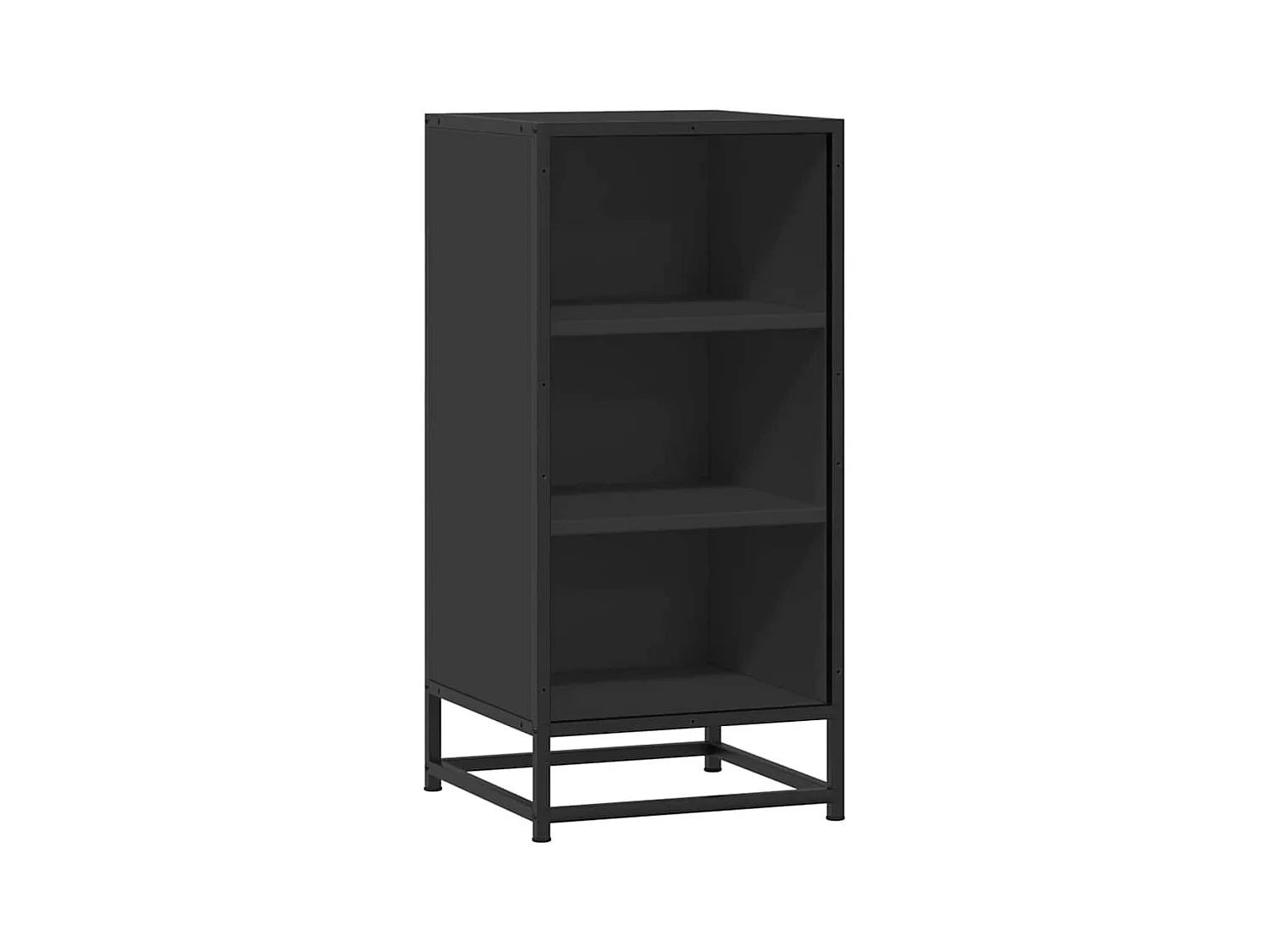 Buffet noir 35,5x35x76 cm bois d'ingénierie et métal