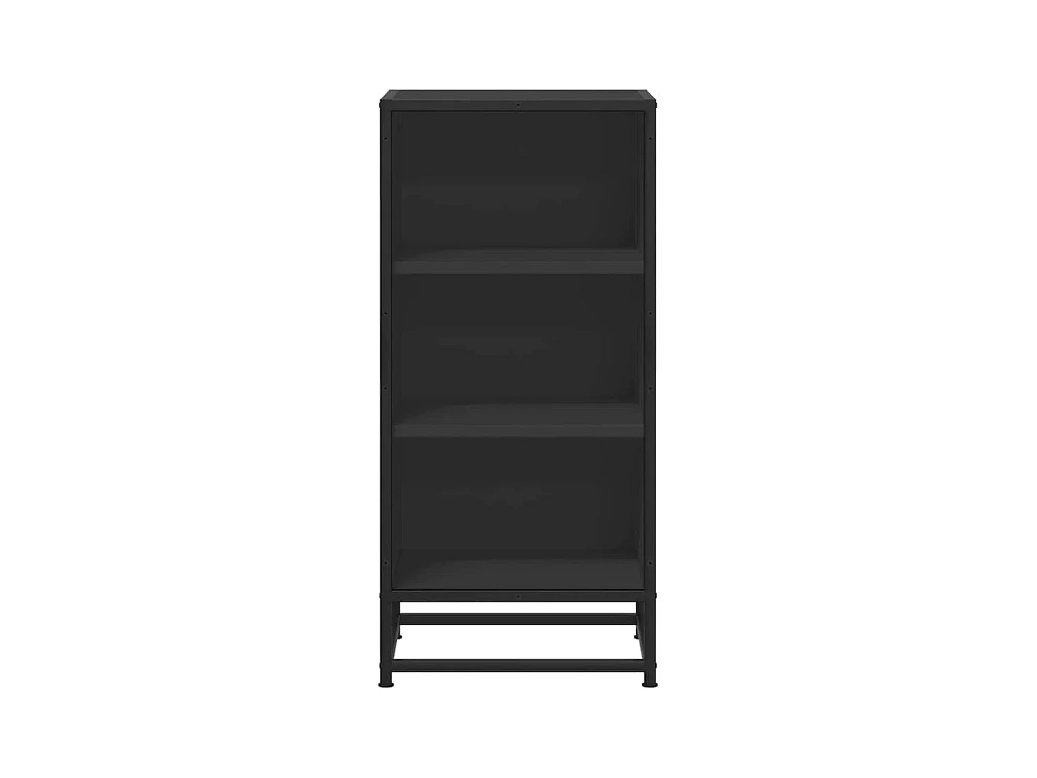 Buffet noir 35,5x35x76 cm bois d'ingénierie et métal