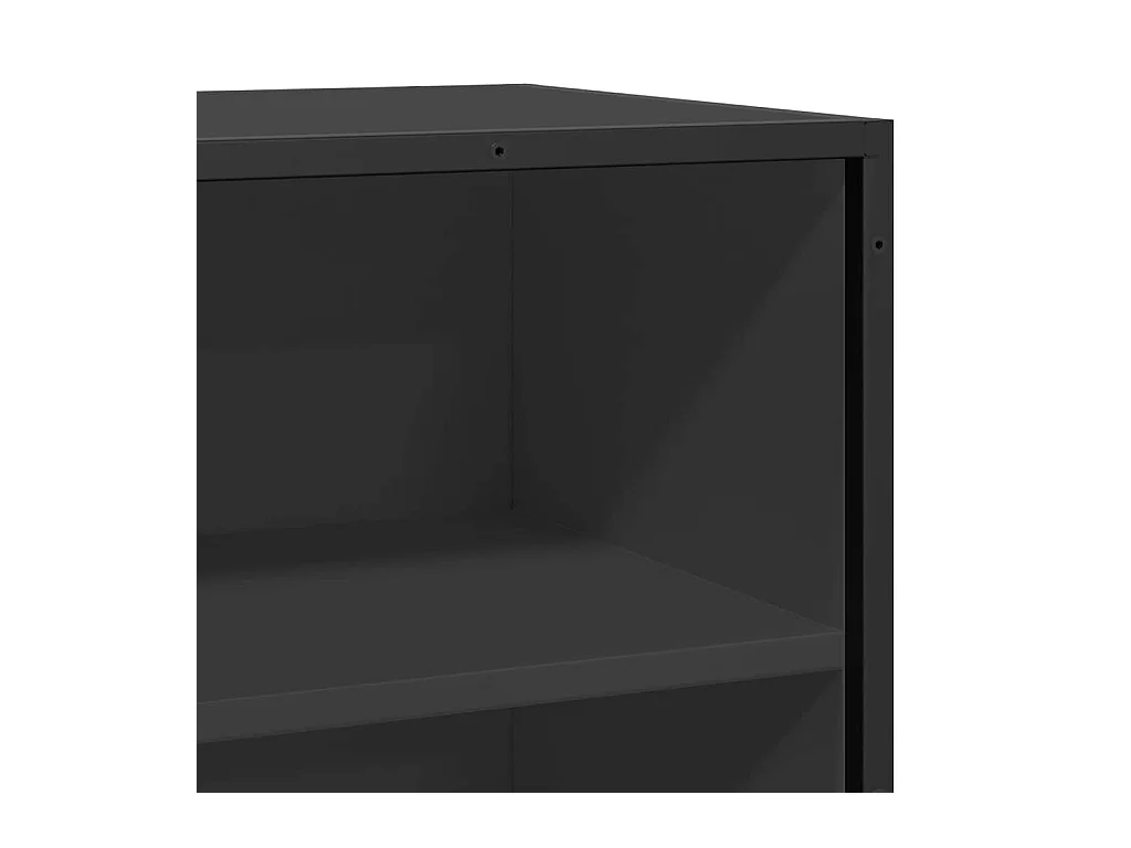 Buffet noir 35,5x35x76 cm bois d'ingénierie et métal