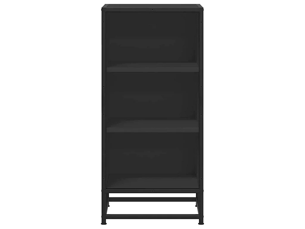 Buffet noir 35,5x35x76 cm bois d'ingénierie et métal