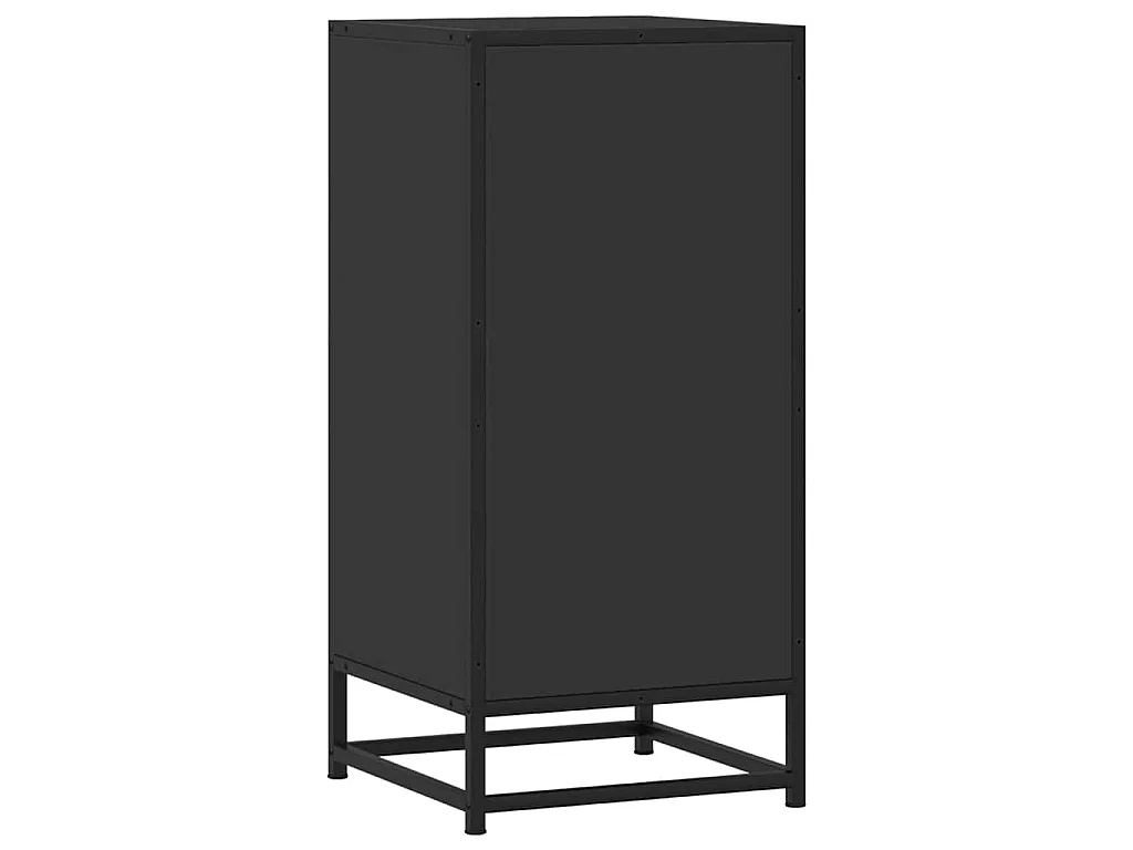 Buffet noir 35,5x35x76 cm bois d'ingénierie et métal