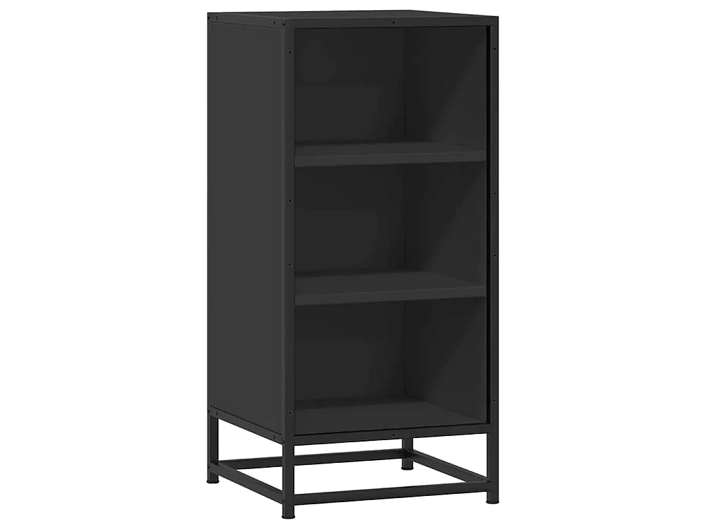 Buffet noir 35,5x35x76 cm bois d'ingénierie et métal
