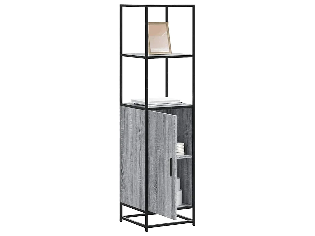 Highboard Grau Sonoma 35,5x35x139 cm Holzwerkstoff und Metall